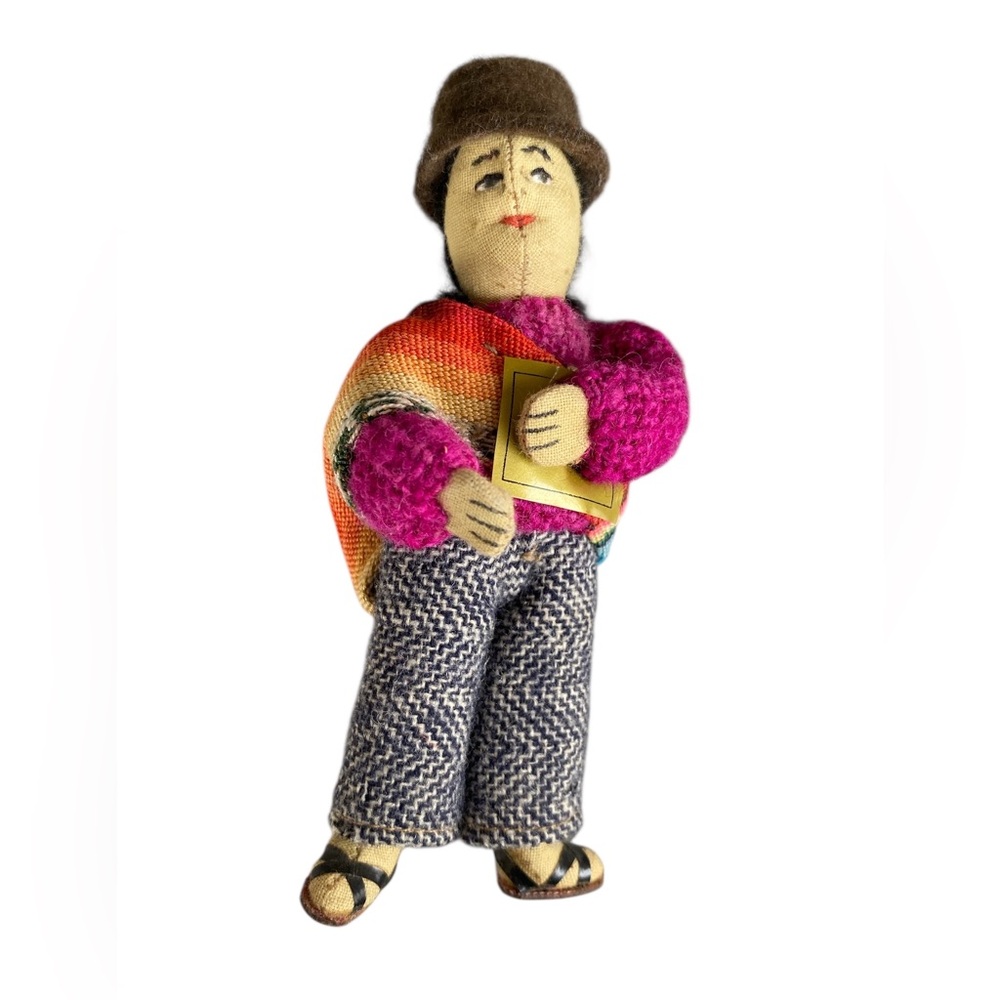 Bolivian Doll- Handmade Doll with Woven Outfit 5”